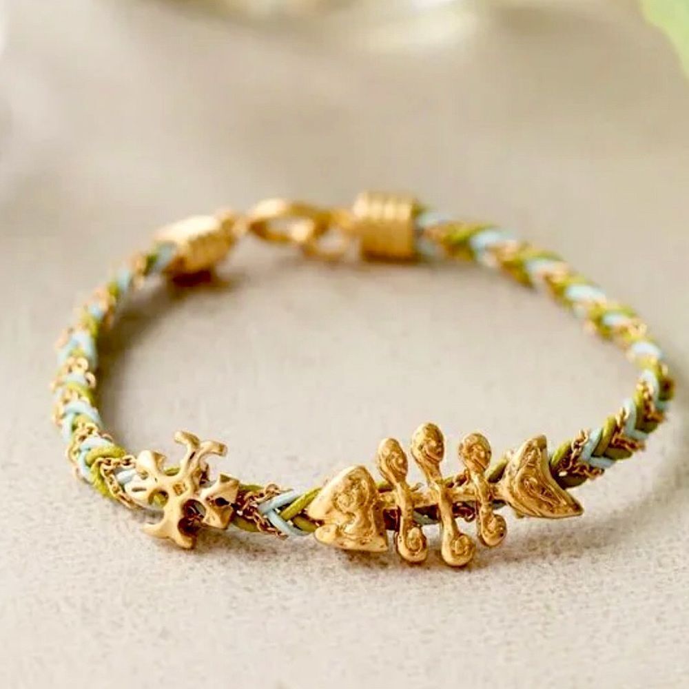 TORY BURCH BRAID CHARM BRACELET